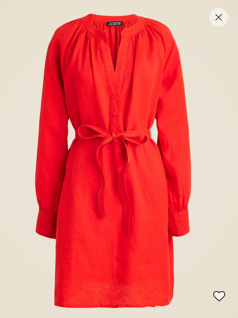 J. Crew Cabana Mini Dress in Linen Red